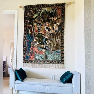 King Kisra very old hand knotted Persian Tabreez wall rug 500 knotted per inch